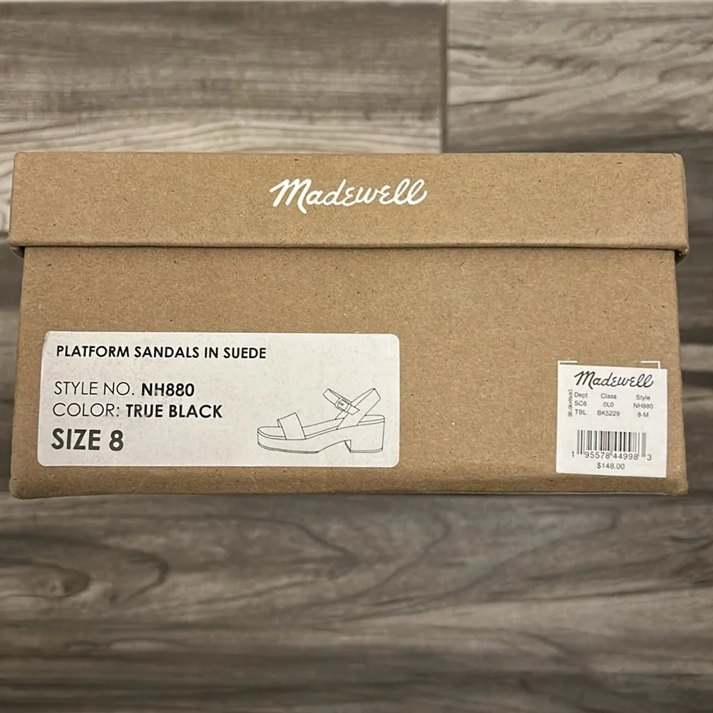 Madewell Lina Platform Sandals - True Black Suede - Picture 15 of 15